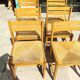 Table and six chairs in elm. Vintage