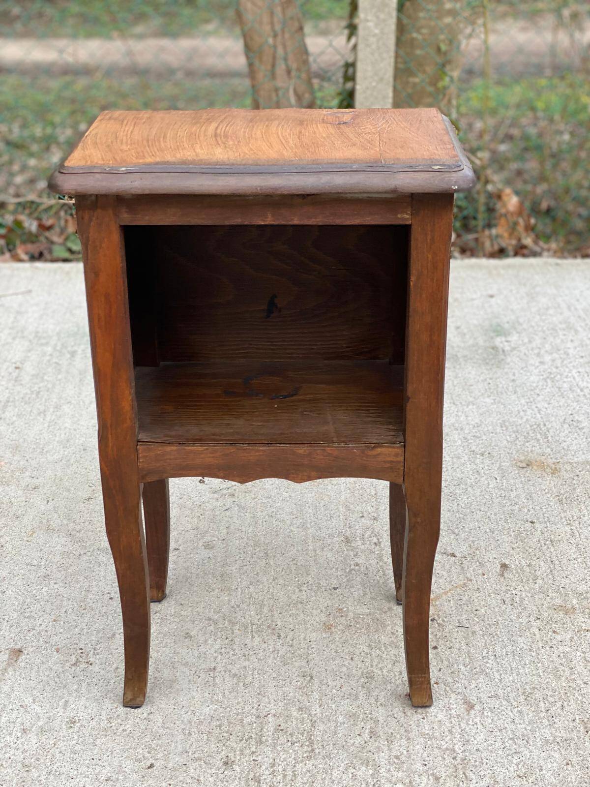 Louis XV bedside table in dark matte oak