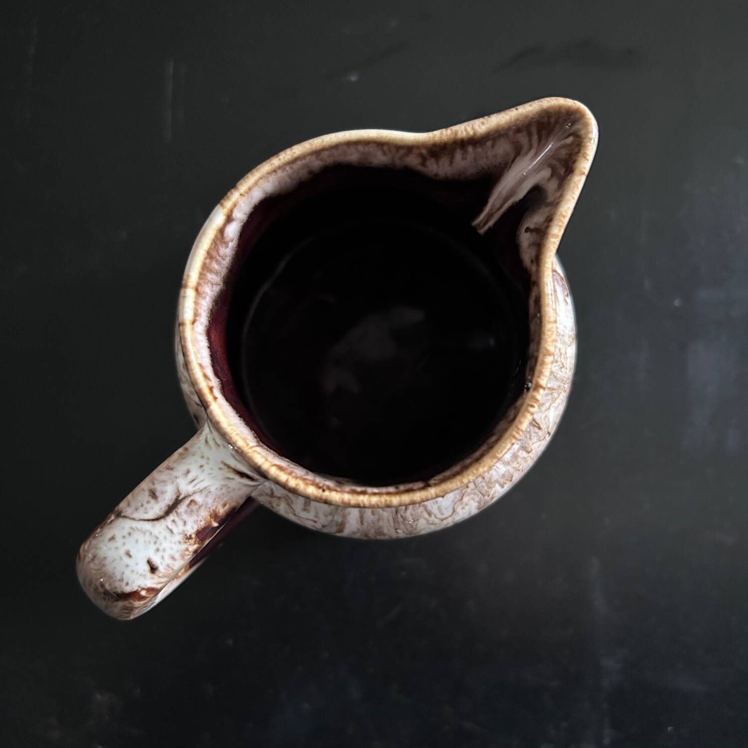 Flamed brown beige pitcher