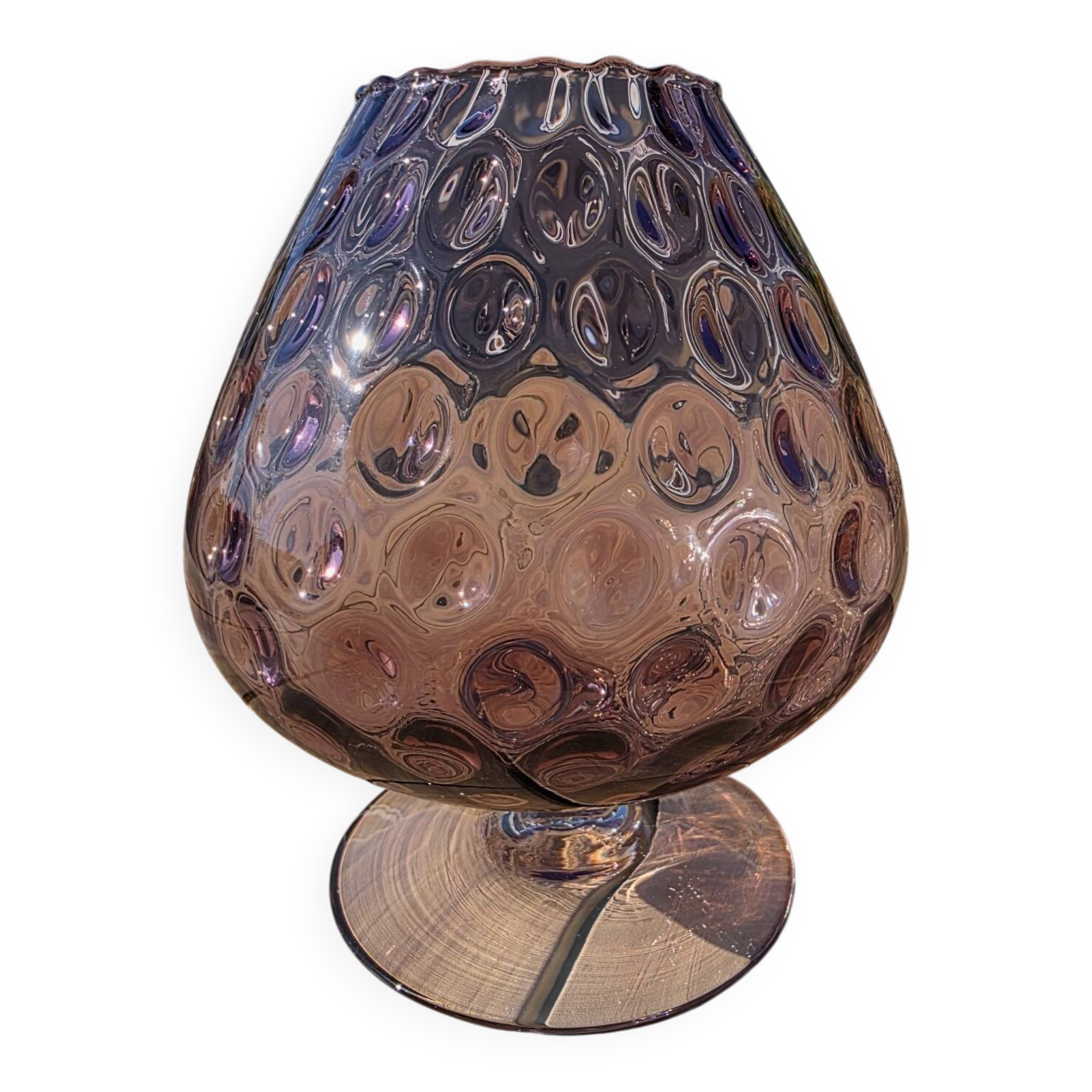 Giant glass 23 cm Empoli amethyst honeycomb blown glass