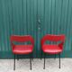 Paire de fauteuils Skaï rouge 1970