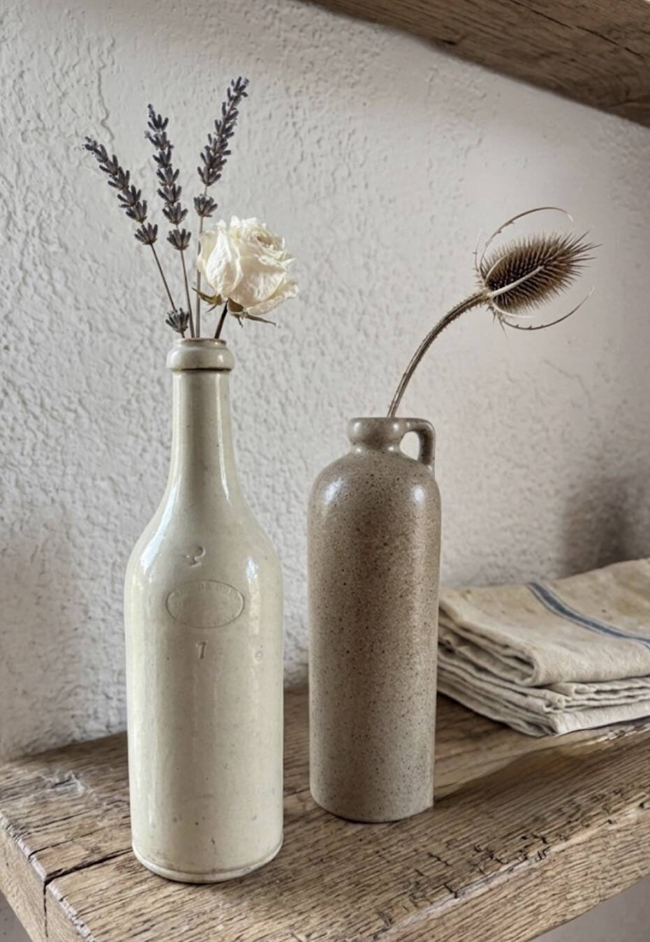 Pair of old stoneware bottles - Ciry le Noble