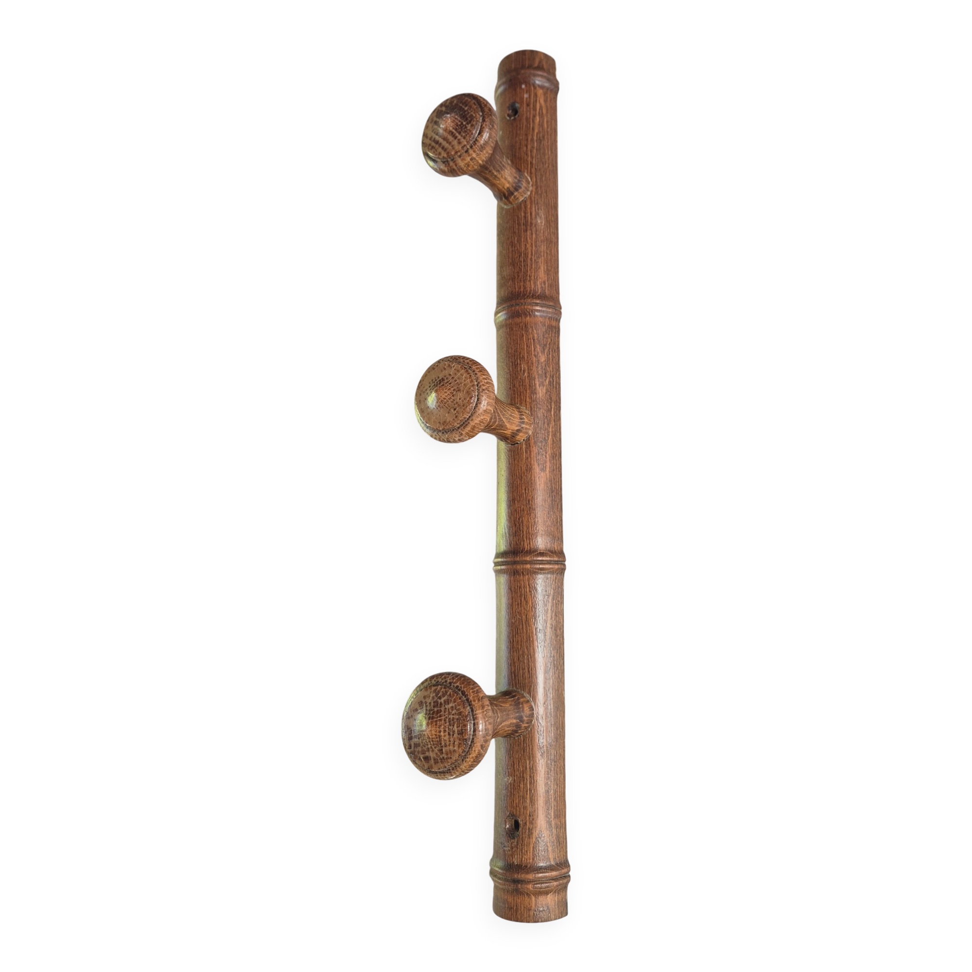 coat rack made of 3 vintage wooden hooks