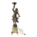 Spelter lamp statuette by Bruchon