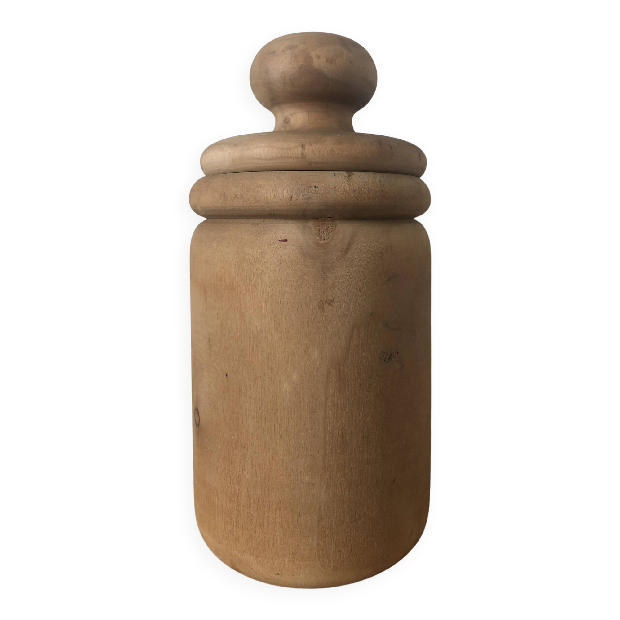 large pot with turned wooden lid