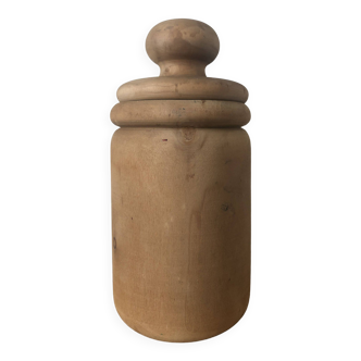 grand pot avec couvercle en bois tourné