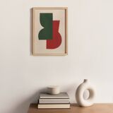 Painting and collage on paper - abstract painting B 233 signed Eawy