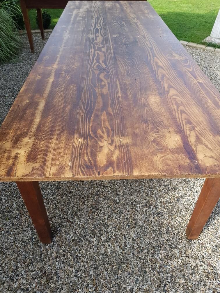 Old farm table in fir and oak