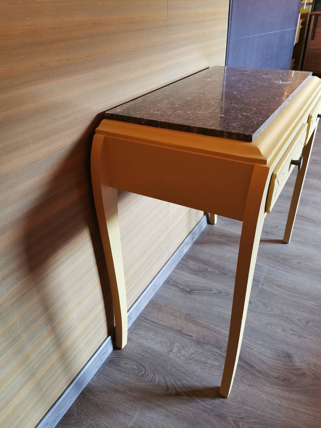 Grey marble art deco console