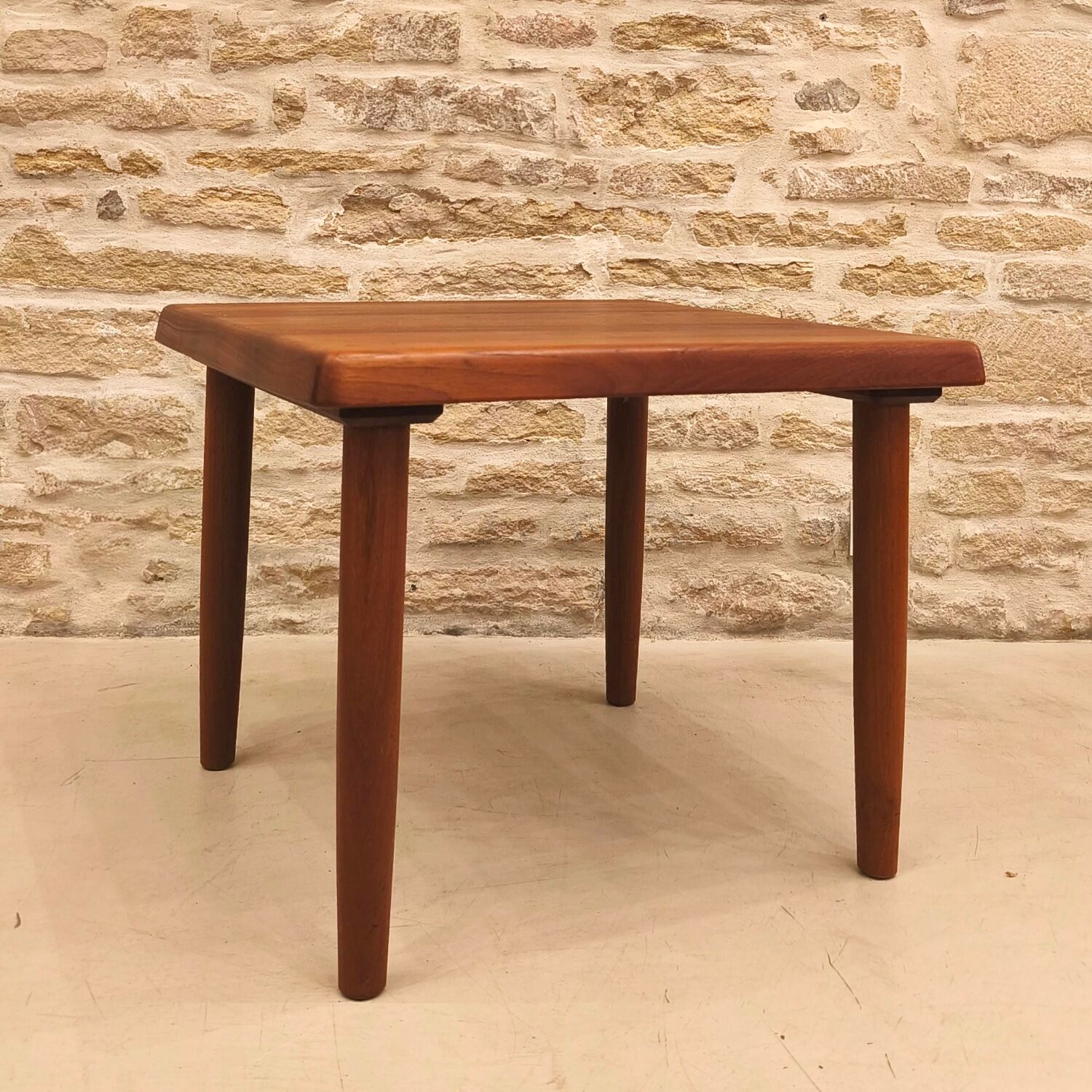 Teak coffee table designed by Niels Bach, Danish production.