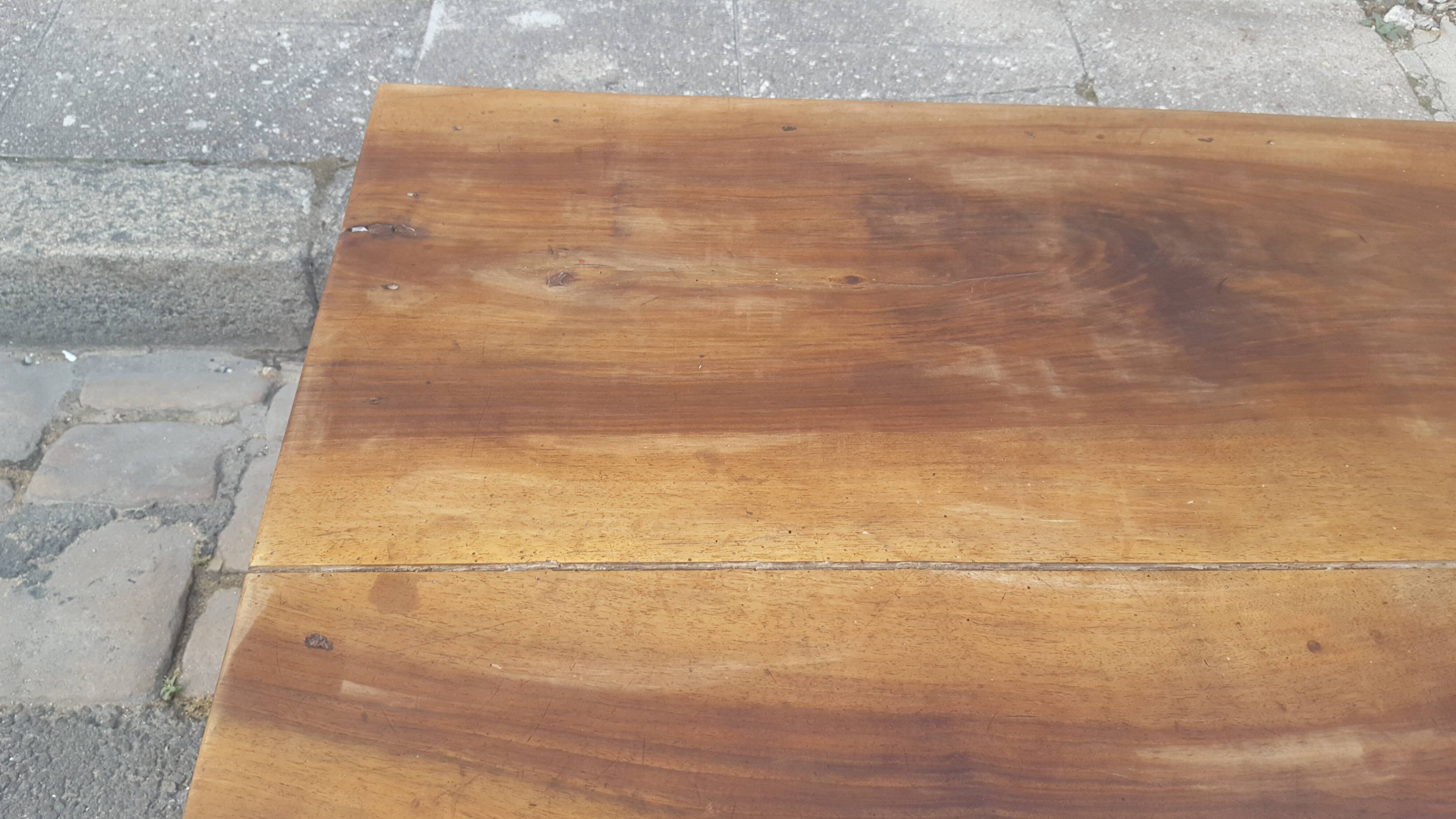 Farm table coffee table with drawers