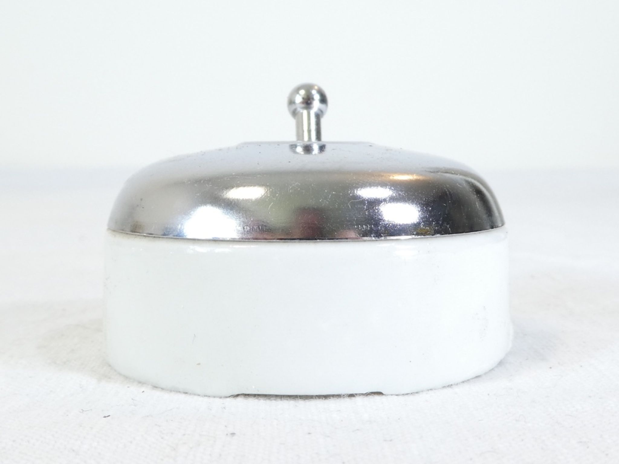 3 Ancient porcelain switches and industrial vintage crhomé metal