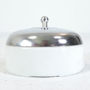 3 Ancient porcelain switches and industrial vintage crhomé metal