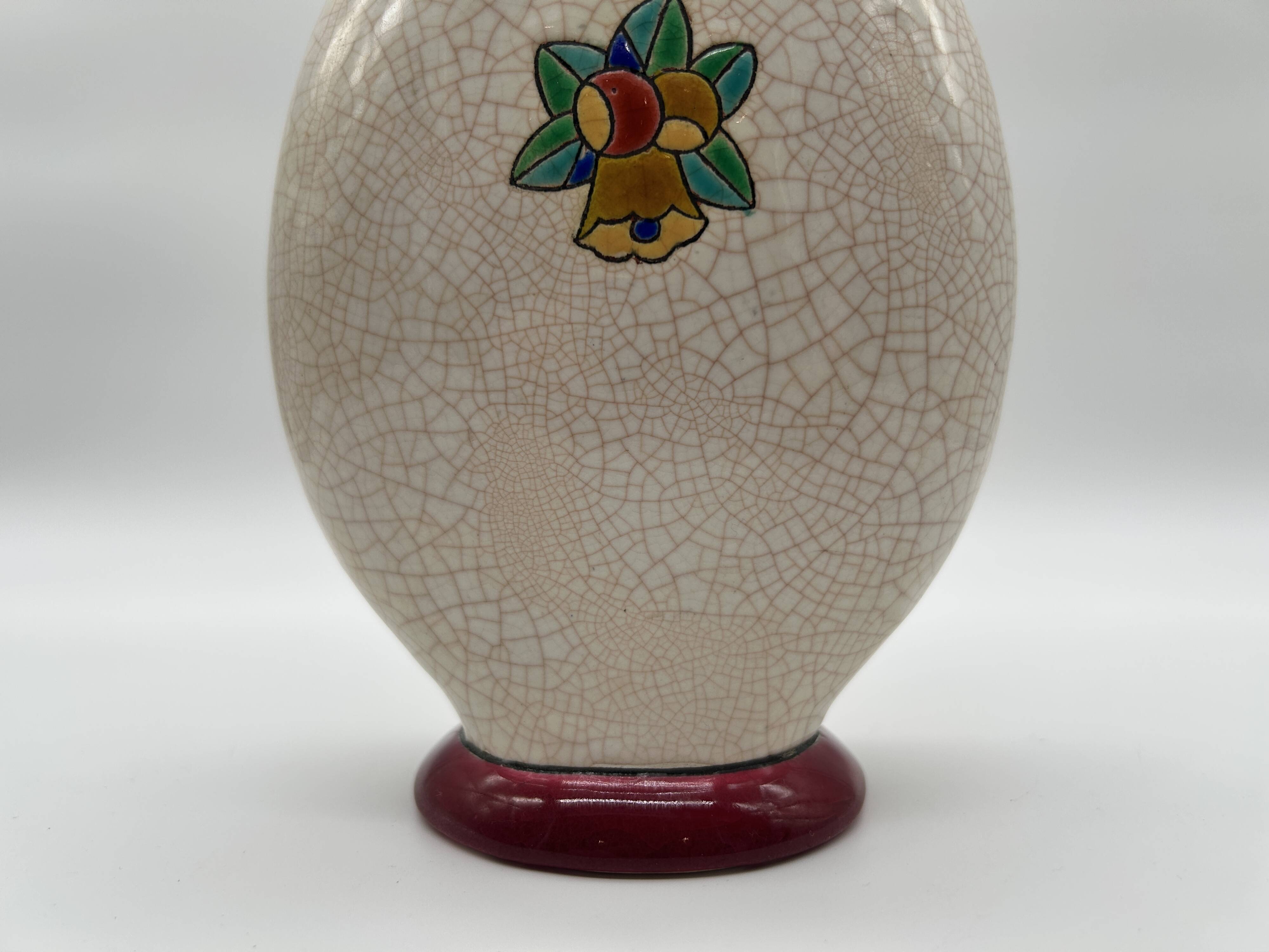 Vase art deco en émaux de longwy