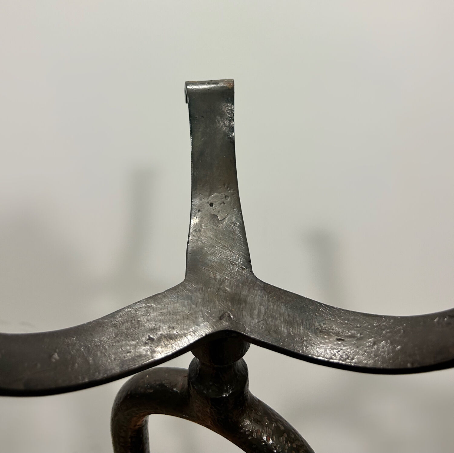 Brutalist wrought iron candlestick from the 70s