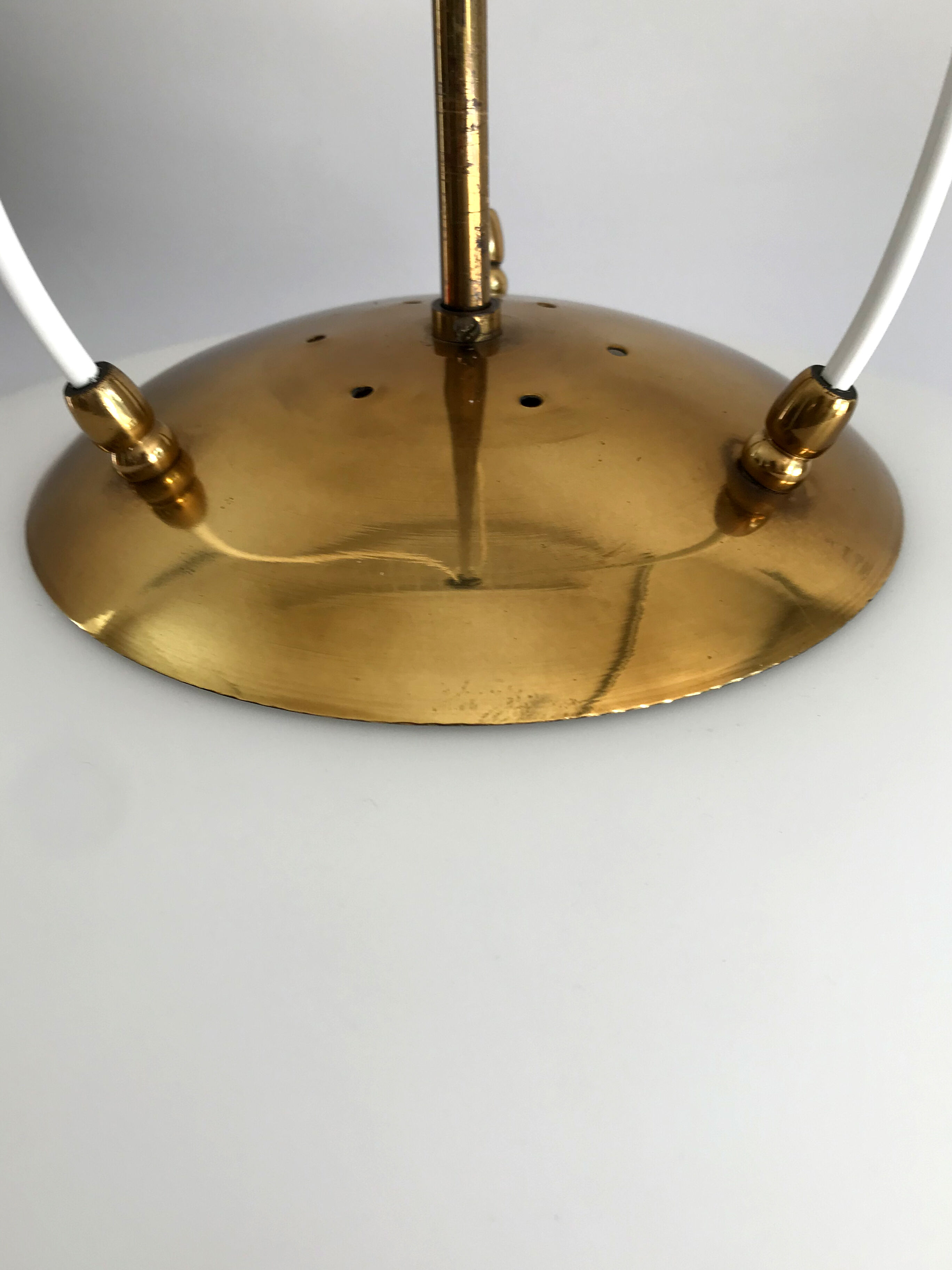 Italian glass and brass pendant lamp, 1950s