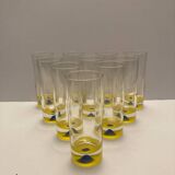 Set of 10 vintage orangeade glasses