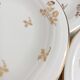 Set of 9 flat plates in Limoges porcelain, white and gold