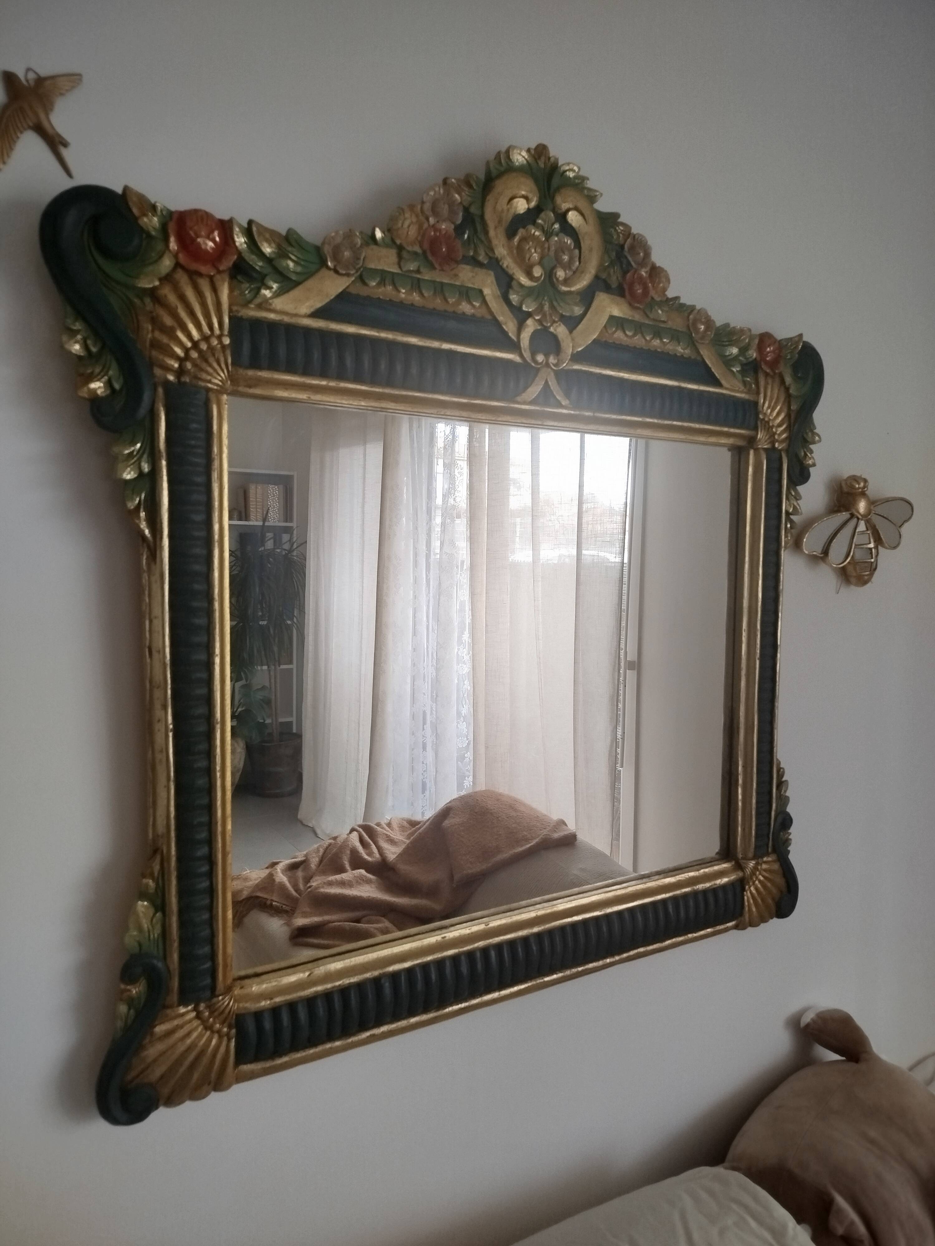 Art Deco floral mirror 1970