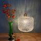 Suspension globe vintage en verre transparent