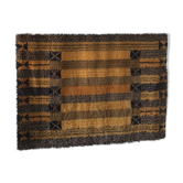 Grand tapis rya scandinave en laine brune | Suède | Années 1960