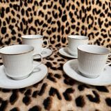 Service 4 tasses + soucoupes art déco