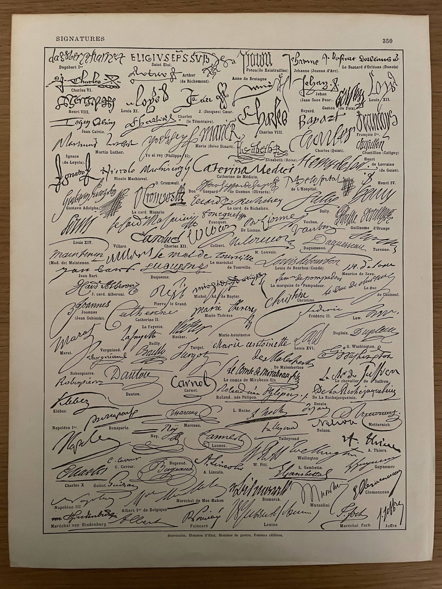 Lithographie gravure sur les signatures de 1928 (souverains)