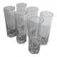 Transparent crystal flower-shaped drinking glasses, vintage 1980s Italy, set of 6 for water and long drinks