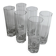 Transparent crystal flower-shaped drinking glasses, vintage 1980s Italy, set of 6 for water and long drinks