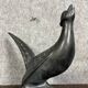 Black lacquered ceramic from the Art Deco period: bird signed Jean