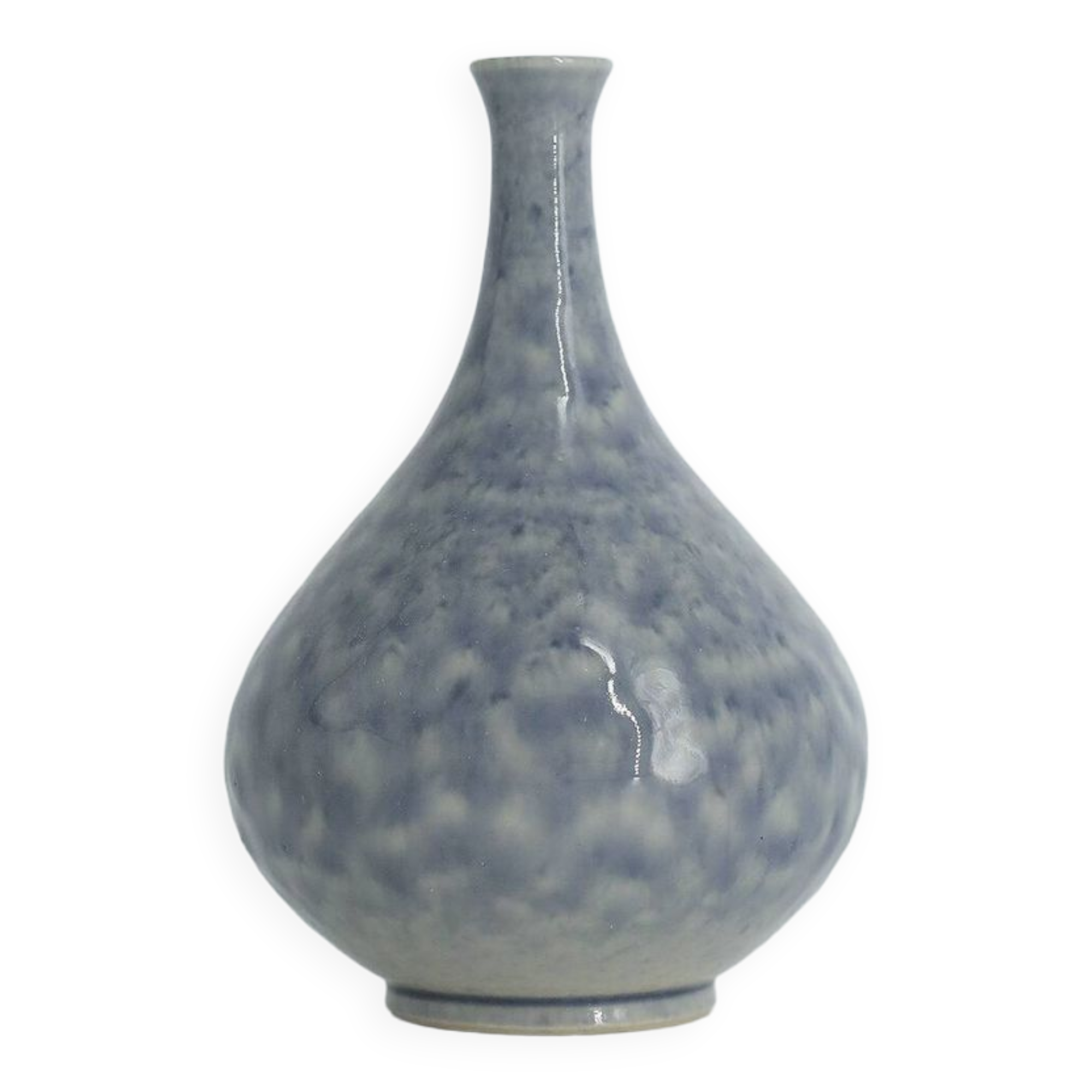 Mid-century Scandinavian collector's vase in azure stoneware by Gunnar Borg for Höganäs.