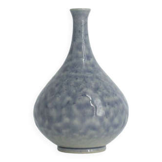 Vase de collection mid-century scandinave en grès azur par Gunnar Borg pour Höganäs