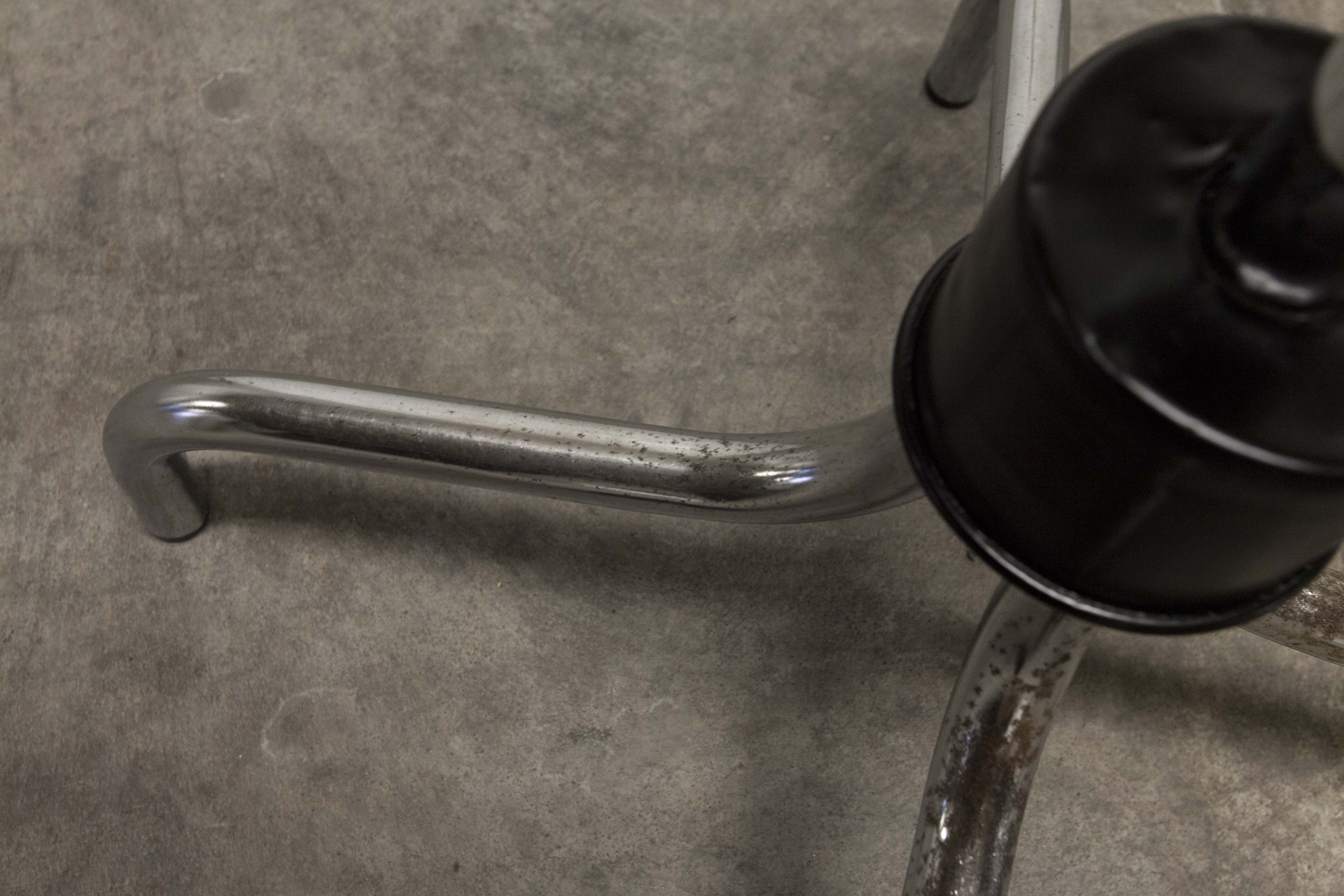 Manail holder parrot metal chrome industrial 1960