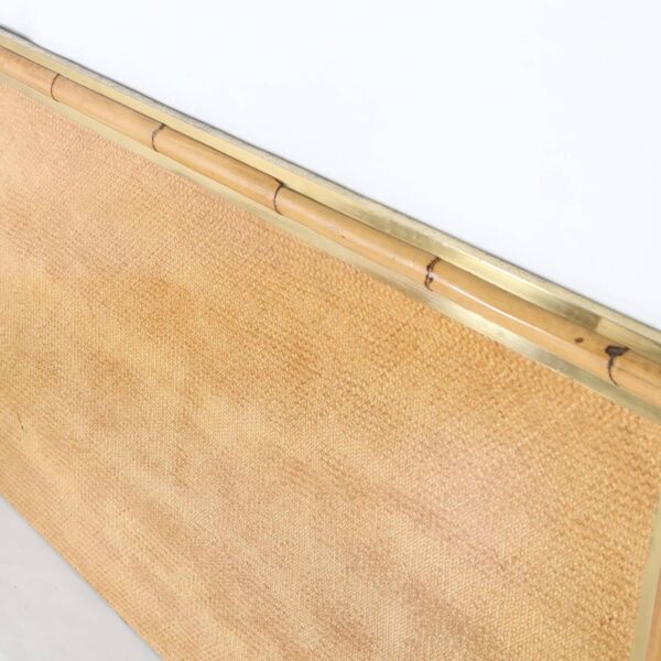 Lit vintage en laiton et bambou