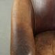 Fauteuil club en cuir de mouton vintage