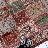 Tapis Vintage Indien Style Qum Fait Main en Laine – Années 1970 – 245 x 352