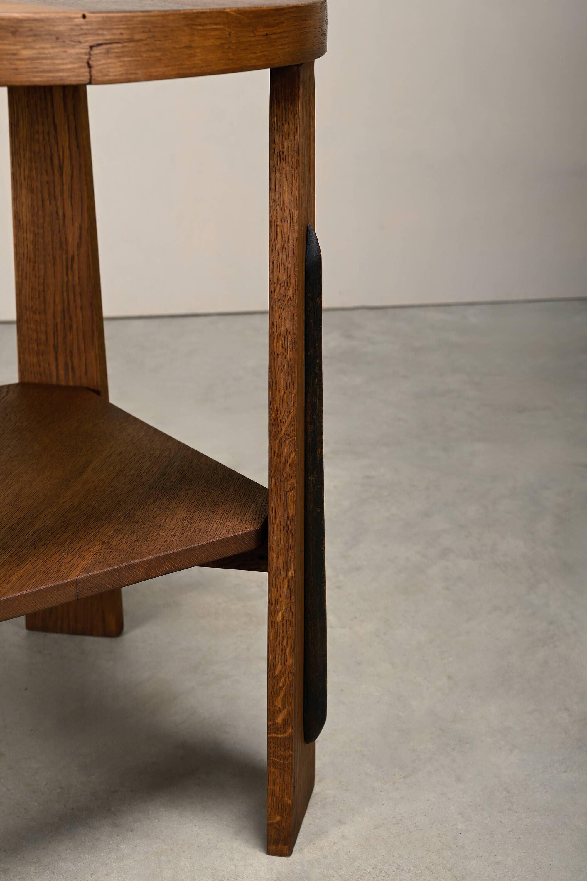 Dutch Art Deco Modernist Amsterdam School side table in Oak square inlay