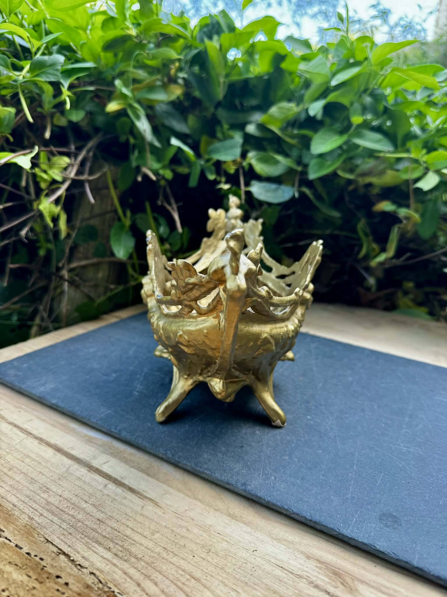 Brass planter woman Art Nouveau