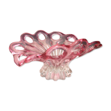 Coupe à fruit en verre soufflé rose