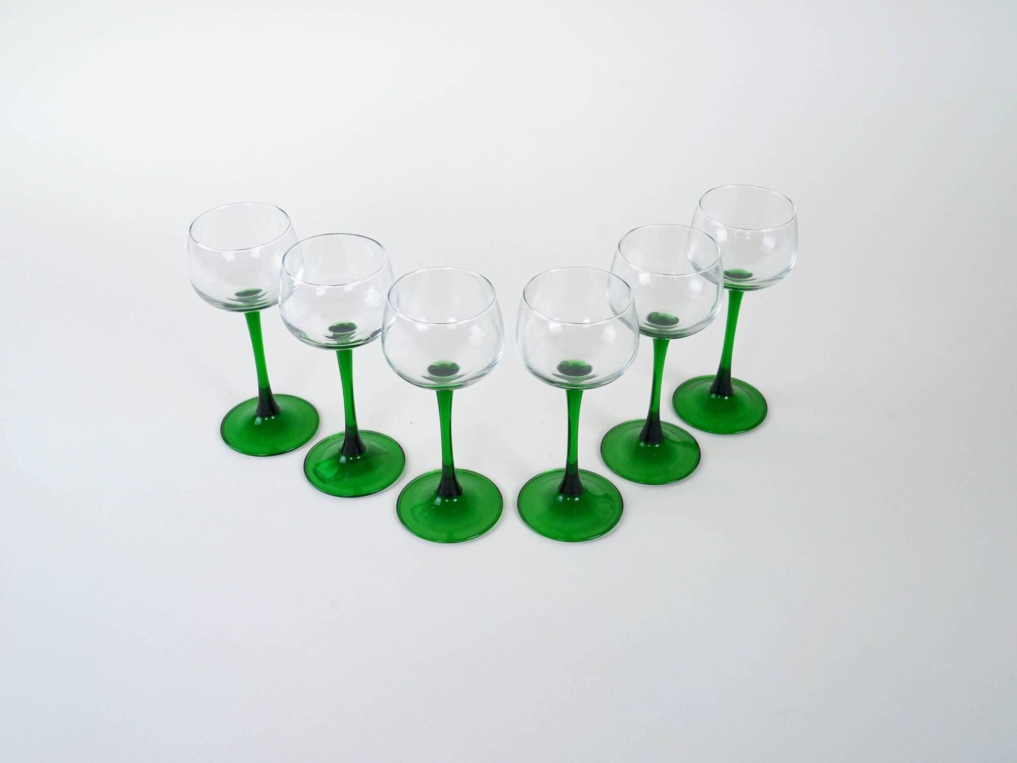 Set of wine glasses, Italian design, 1970s, production: Italy