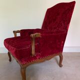 Rest chair Louis XV red velvet