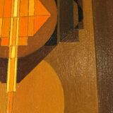 Oil on panel, Jean Boquet "Geometric Abstraction", c. 1945