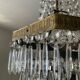 Lustre Montgolfière en laiton et pampilles