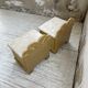 Pair of travertine bedside and rattan palm tree "vivai del sud"