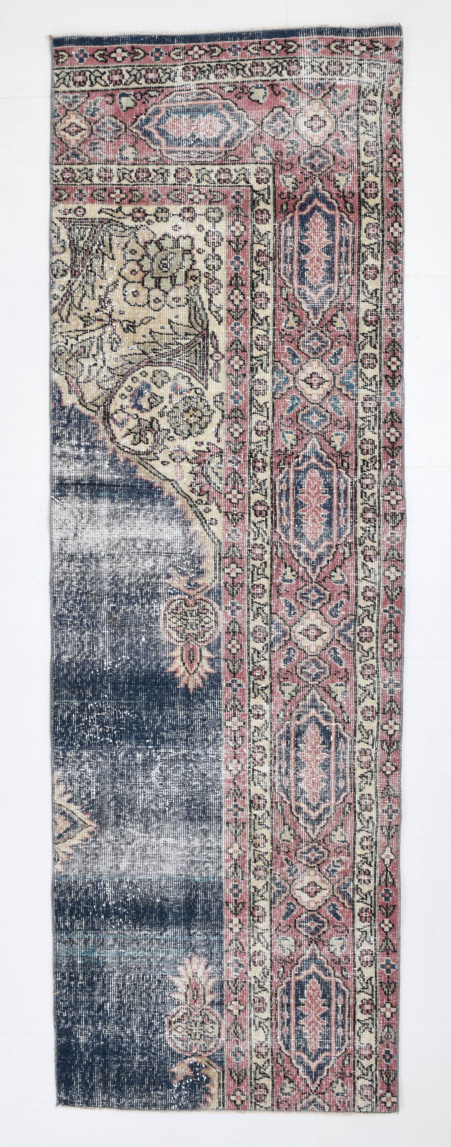 Navy Blue Vintage Runner Rug, 75x231Cm SK 6884