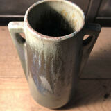 Flamed sandstone vase with 2 handles