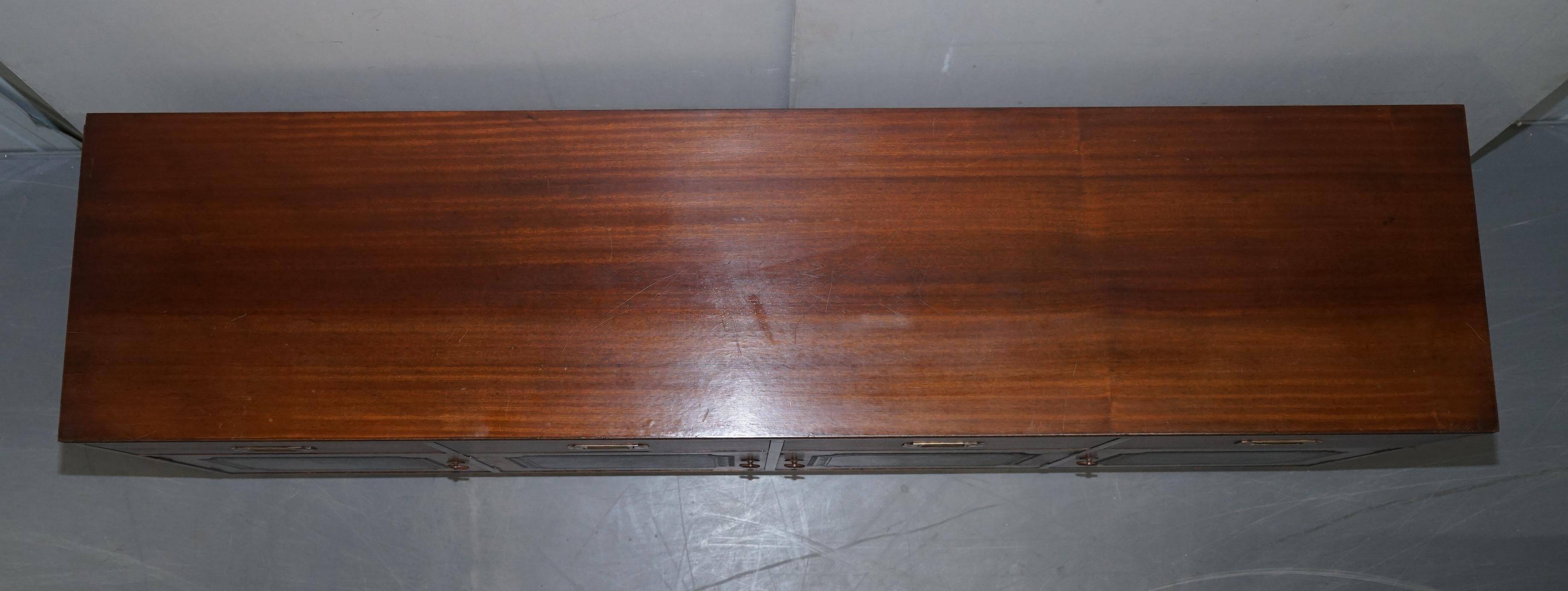 Military buffet Harrods in flame mahogany and leather