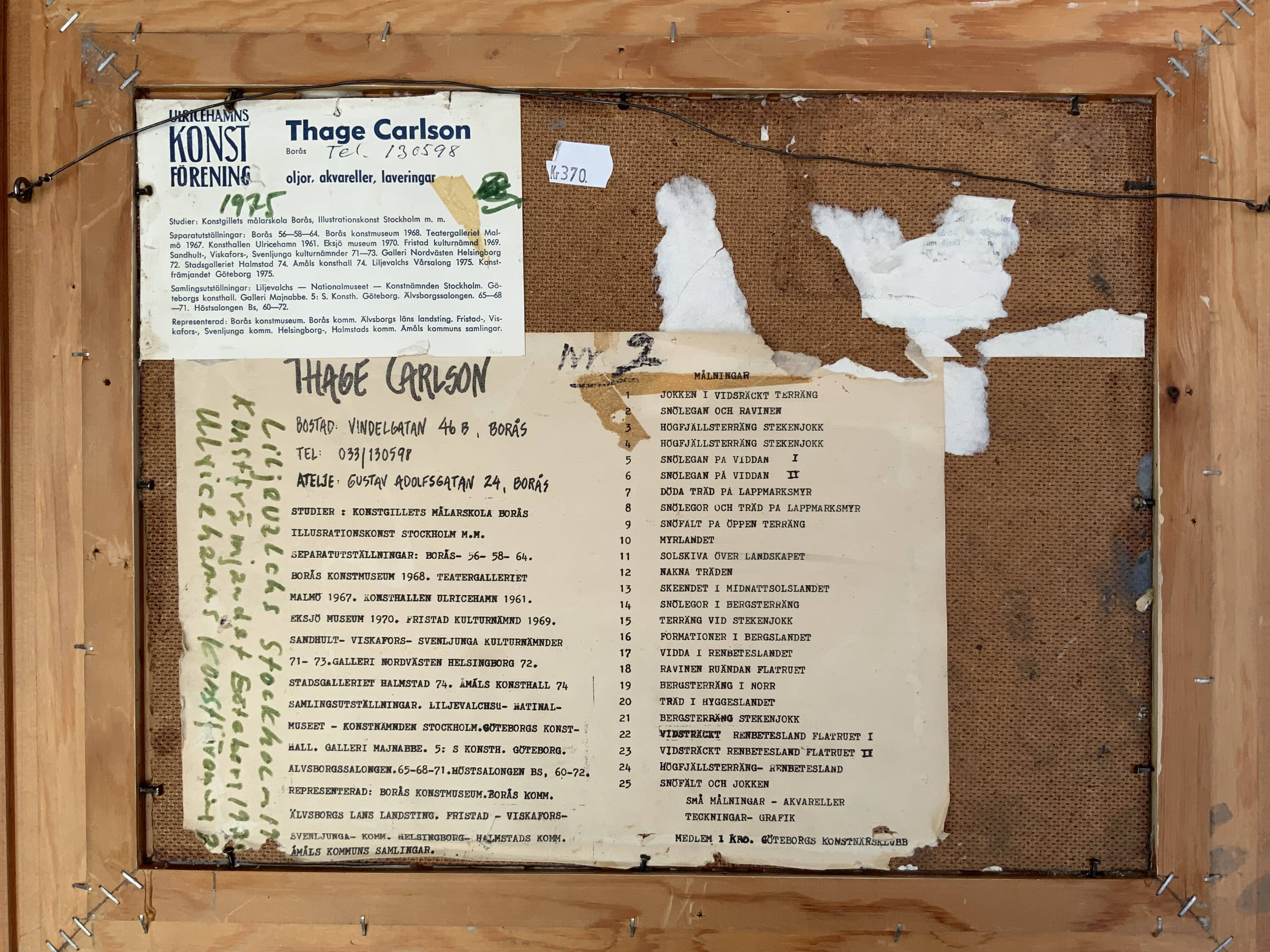 Modernism Mid-20th century Oil Painting Cityscape  by Thage Carlson 1960s