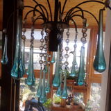 Lustre blue drops pampilles