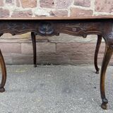 Rocaille louis xv style desk table in walnut provence 1920s